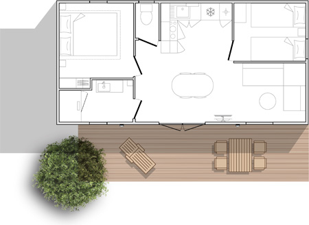 Plan Mobil-home Confort + - 4 personnes